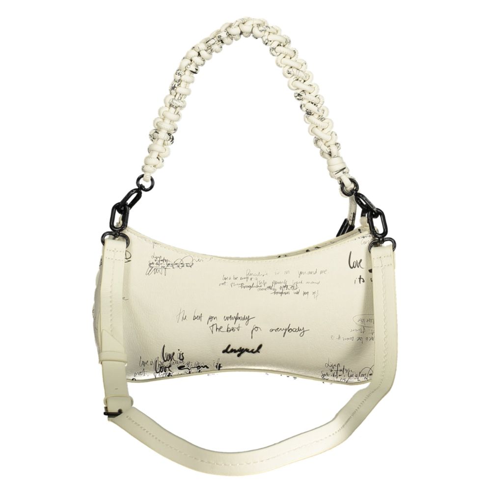 Desigual Bianco Poliuretano women's handbag with stylish design and sturdy handles, perfect for everyday use.