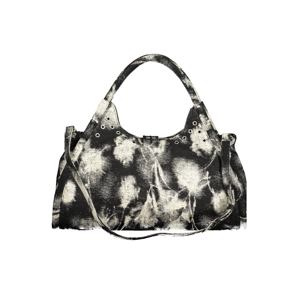 Desigual Nero polyester women's handbag with top handles and colorful geometric pattern, casual fashion accessory.