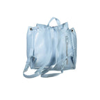 Desigual Azzurro women's backpack made of blue polyurethane with stylish design and adjustable straps.