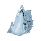 Desigual Azzurro women's backpack made of blue polyurethane with stylish design and adjustable straps.