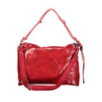 Red Desigual polyurethane women’s handbag with stylish design and top handles, featuring a vibrant, textured surface.
