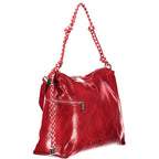 Red Desigual polyurethane women's handbag with stylish design and top handle, perfect for everyday use.