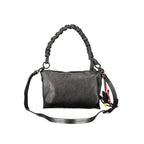 Desigual black polyurethane women's handbag with stylish design and shoulder strap, showcasing a chic, versatile accessory.
