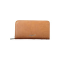 Desigual brown polyurethane women’s wallet with colorful patterns and multiple card slots, stylish and functional accessory.