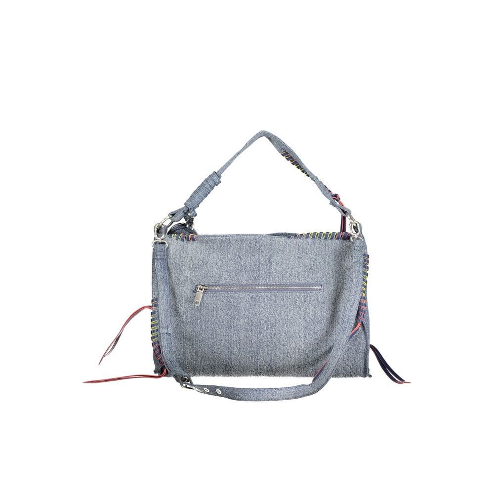 Desigual Azzurro cotton women's handbag with colorful patterns and sturdy handles, stylish and lightweight for everyday use.