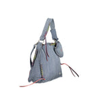 Desigual Azzurro cotton women's handbag with colorful patterns and sturdy handles, stylish for casual and everyday use.