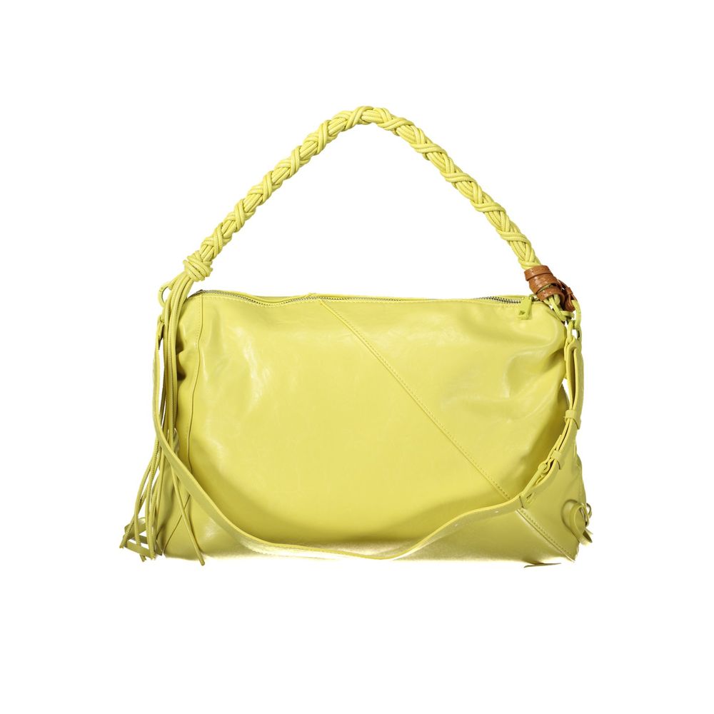 Desigual Giallo polyurethane women's handbag with colorful design, top handles, and spacious interior.