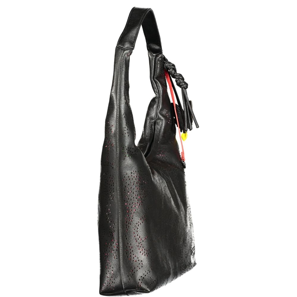 Desigual Nero women's handbag made of polyurethane with textured black design and stylish handles.