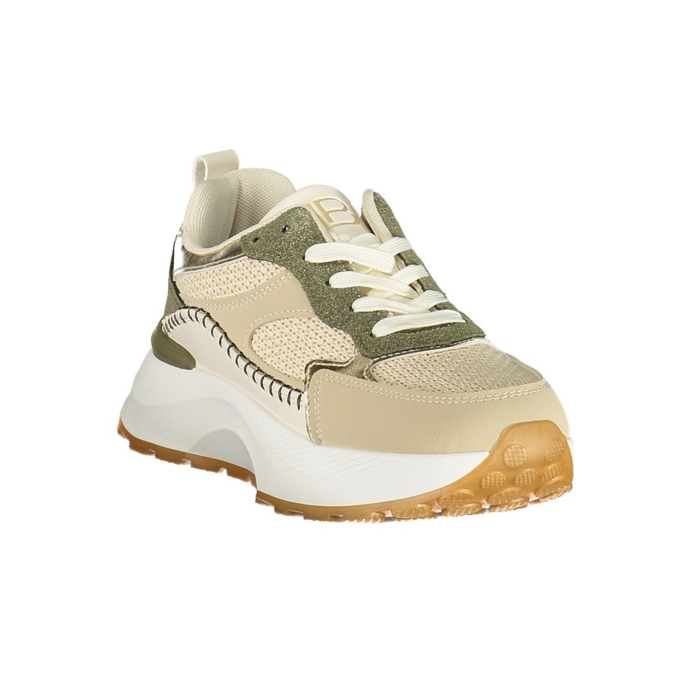 Laura Biagiotti Verde Poliuretano women's sneaker with green upper and white sole, casual footwear for everyday wear.