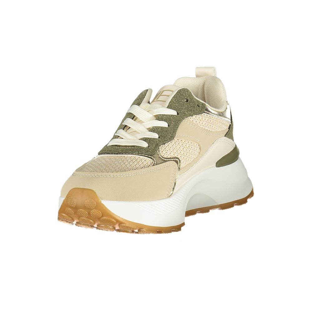 Laura Biagiotti Verde Poliuretano women's sneaker with white sole and green upper, casual athletic shoe.