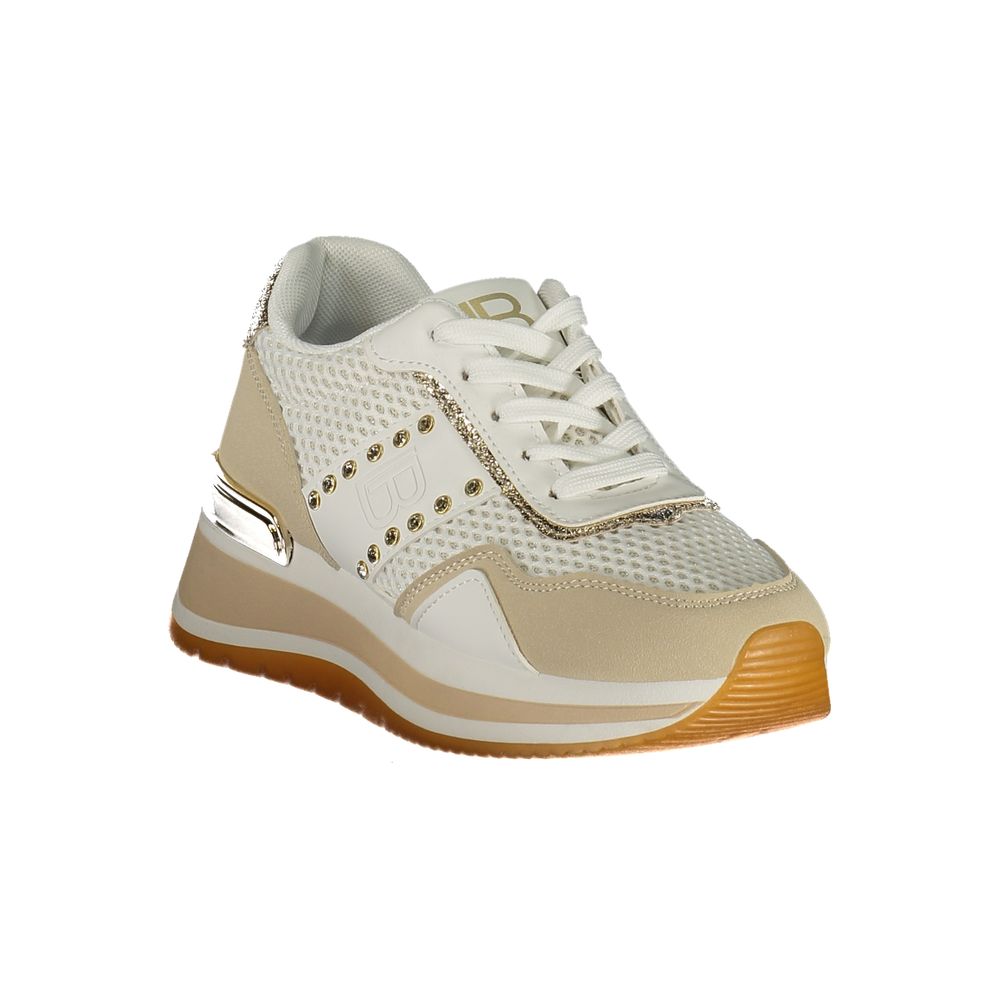 Laura Biagiotti Bianco women's sneaker featuring white polyurethane material and stylish design.
