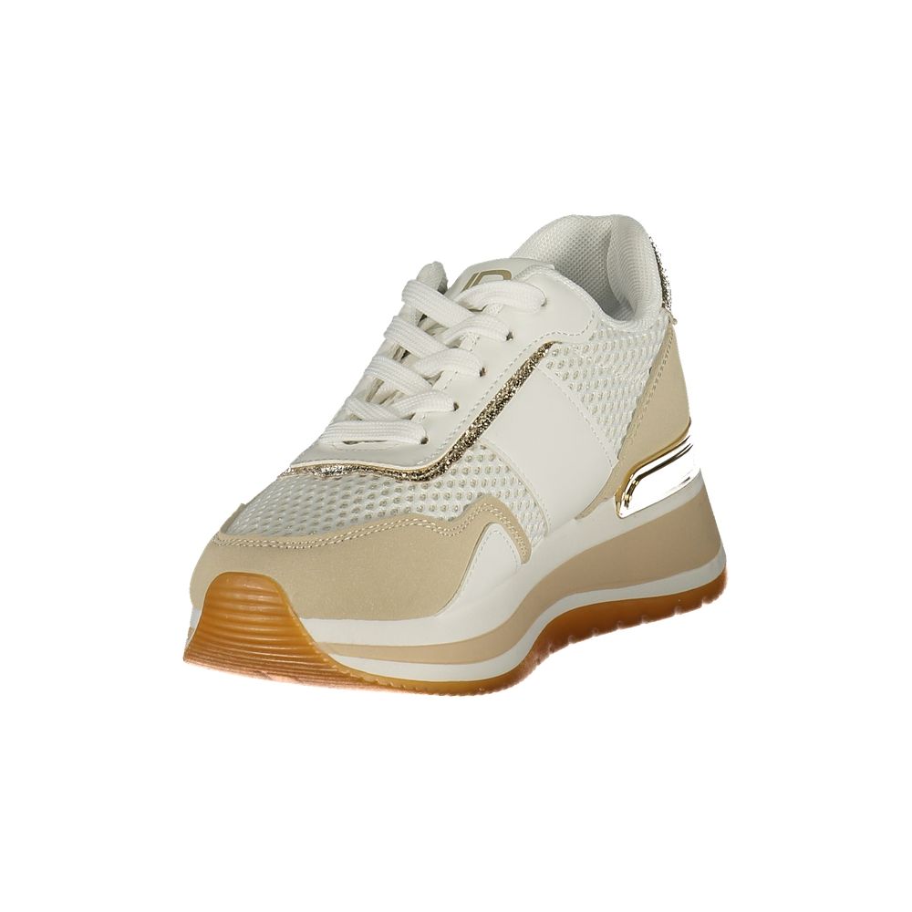 Laura Biagiotti Bianco women's sneaker in white polyurethane, featuring a sleek modern design and comfortable fit.