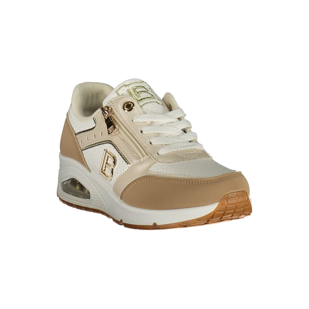 Laura Biagiotti Bianco women's polyurethane sneakers with white design and casual athletic style.