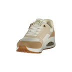 Laura Biagiotti Bianco polyurethane women's sneaker showing sleek white design with textured sole and stylish laces.