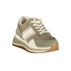 Laura Biagiotti Verde polyurethane women’s sneaker with white sole and green upper, stylish and comfortable casual footwear.