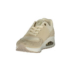 Beige Laura Biagiotti women's polyurethane sneakers with white soles and stylish design, ideal for casual wear.