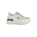 Laura Biagiotti Bianco Poliuretano women's sneaker with white upper and rubber sole, stylish casual footwear.