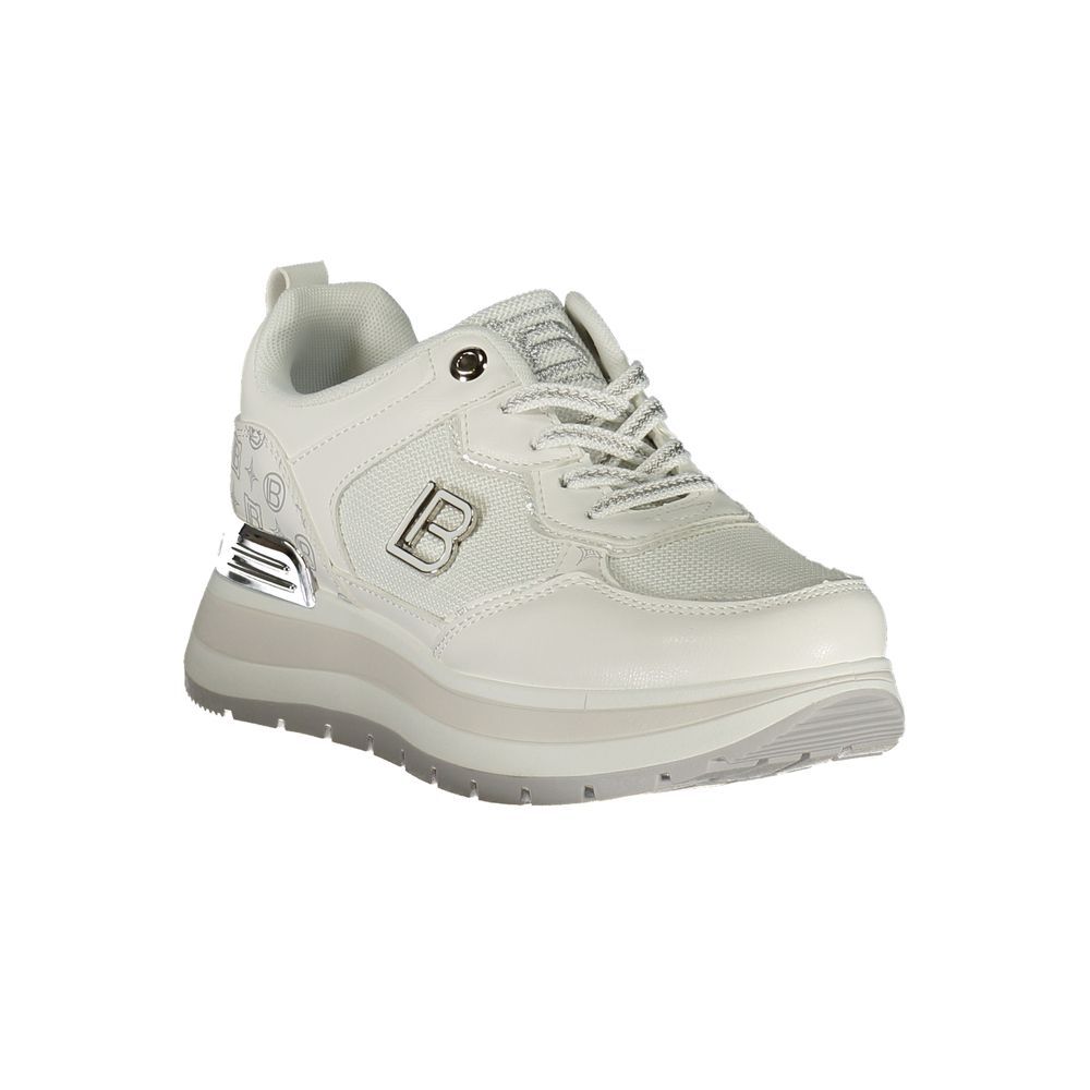 Laura Biagiotti Bianco Poliuretano women's sneaker with white synthetic upper and comfortable casual design.