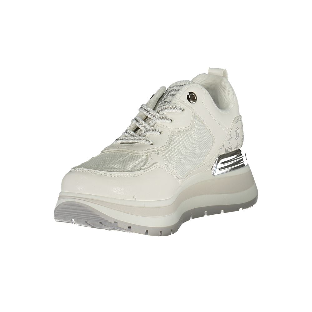 Laura Biagiotti Bianco Poliuretano women’s sneaker featuring a white design with sleek style and comfortable fit.
