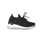 Laura Biagiotti Nero polyester women's sneakers with sleek black design and comfortable fit, perfect for casual and athletic wear.