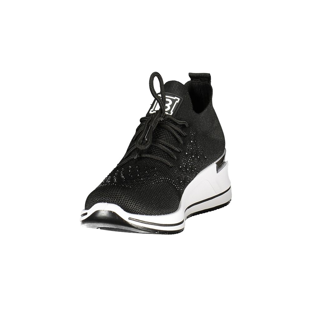 Laura Biagiotti Nero polyester women's sneakers, featuring sleek black design and comfortable athletic style.