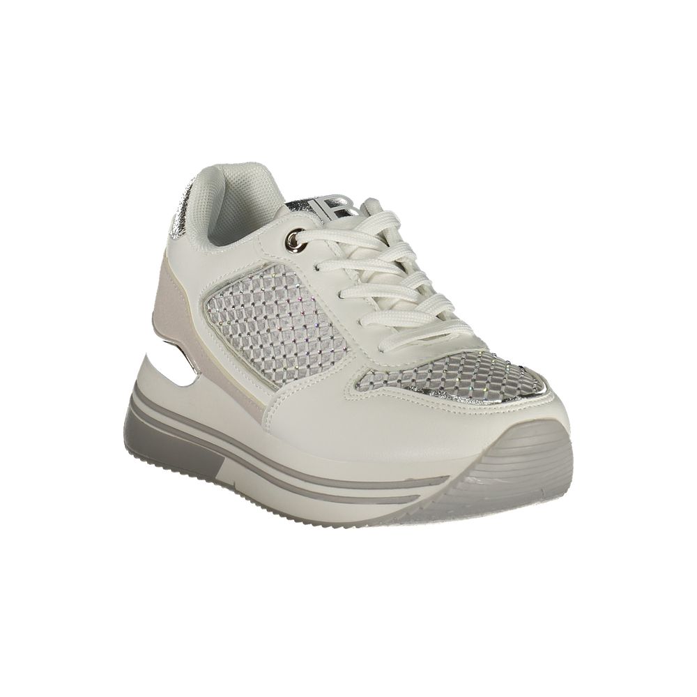 Laura Biagiotti Bianco women's polyurethane sneaker with white design and comfortable casual style.