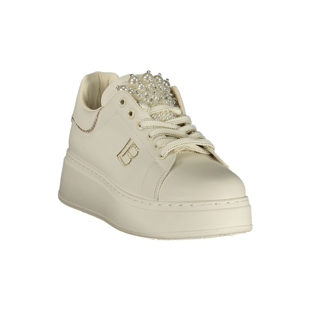 Laura Biagiotti Bianco Polyurethane Women Sneaker - Eljoys Fashion 