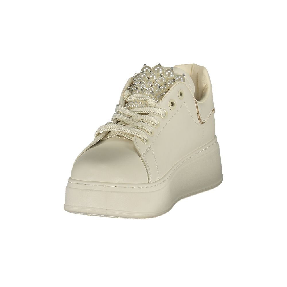 Laura Biagiotti Bianco Polyurethane Women Sneaker - Eljoys Fashion 