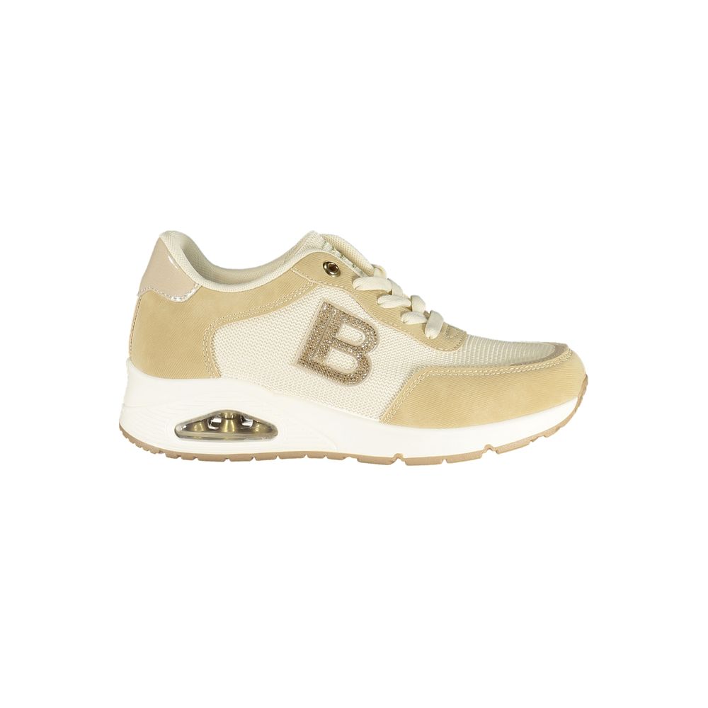 Beige Laura Biagiotti women's polyurethane sneaker with sporty design and comfortable sole, perfect for casual wear.