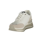 Laura Biagiotti white polyurethane women’s sneaker with sleek design and comfortable fit, shown on a clean background.