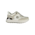 White Laura Biagiotti women's sneaker made of polyurethane, featuring a sleek design with laces and a comfortable sole.