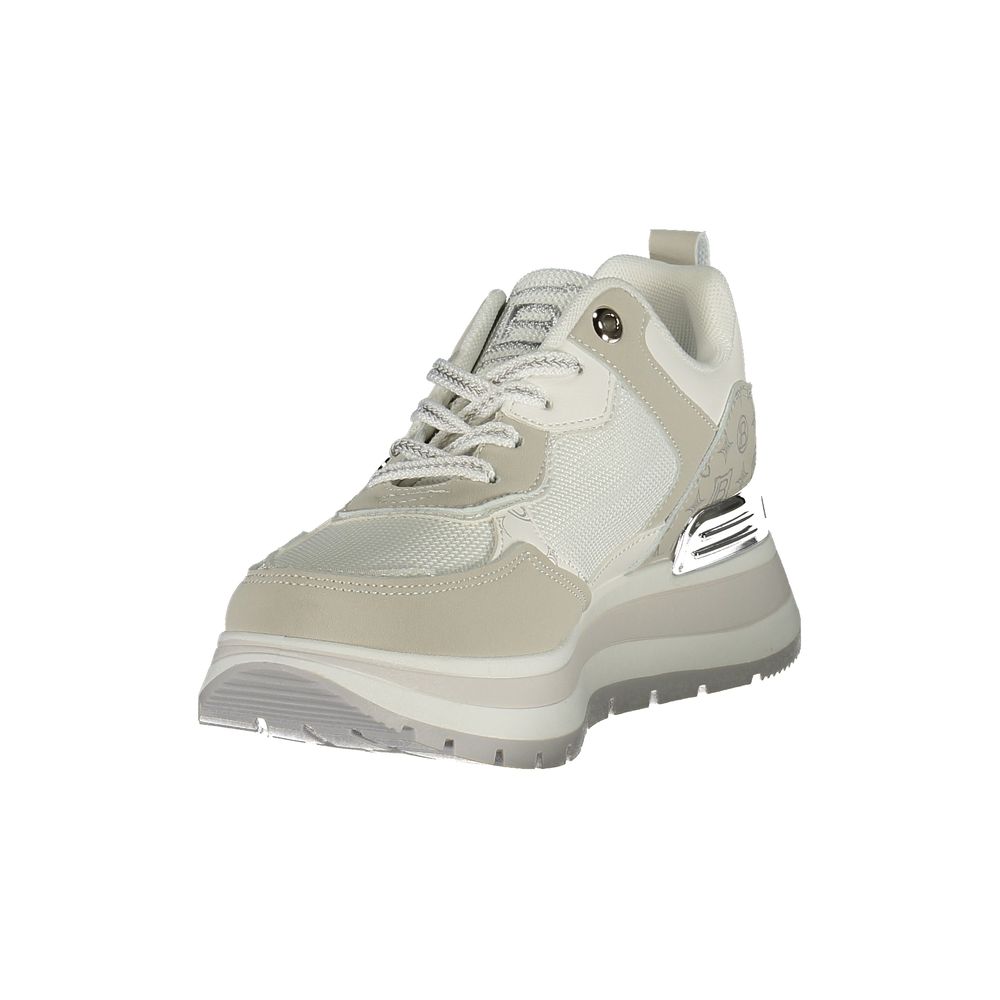 White Laura Biagiotti women's polyurethane sneaker with a sleek design and comfortable fit, ideal for casual wear.
