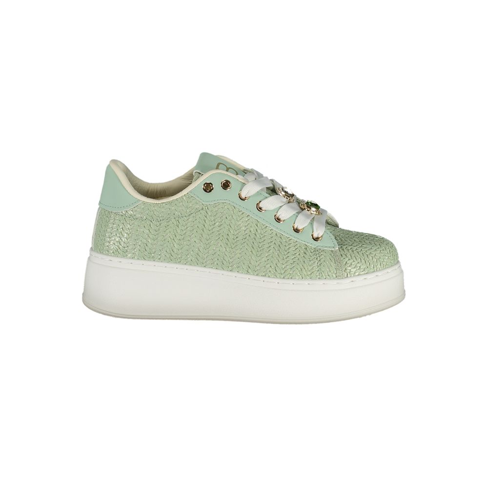 Laura Biagiotti Verde Poliuretano women's sneaker with green upper and white sole, casual athletic footwear.