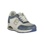 Laura Biagiotti blue polyester women's sneaker with white sole and stylish design, lightweight and comfortable for casual wear.