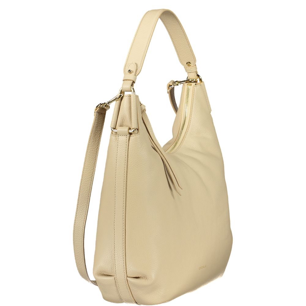 Coccinelle Beige Leather Women Handbag - Eljoys Fashion 