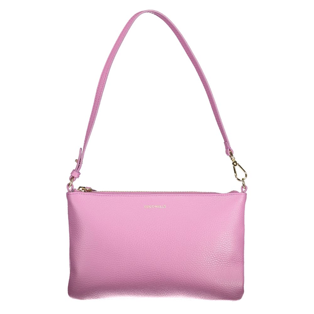Coccinelle Viola leather women's handbag with structured design and top handle, featuring elegant craftsmanship and classic style.