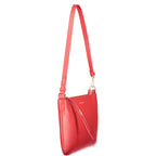 Coccinelle Rosso leather women's handbag with sleek design and silver hardware, featuring a top handle and zip closure.