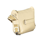 Beige leather women's handbag by Coccinelle with sleek design and subtle stitching, featuring top handles and a spacious interior.