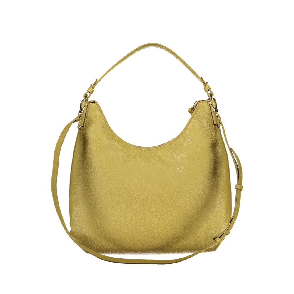 Coccinelle Verde leather women's handbag with gold-tone hardware and adjustable shoulder strap, featuring a sleek, structured design.