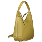 Coccinelle Verde leather women's handbag with gold-tone hardware and top handle, showcasing elegant craftsmanship and stylish design.