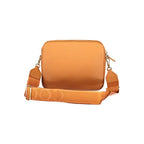 Orange leather women's handbag by Coccinelle with sleek design and top handle, featuring subtle stitching and gold-tone hardware.