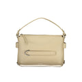 Beige leather women's handbag by Coccinelle featuring a sleek design and top handle, showcasing elegant craftsmanship.