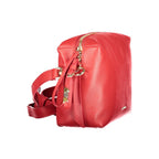 Coccinelle Rosso leather women's handbag with top handles and sleek design, showcasing a stylish and sophisticated accessory.