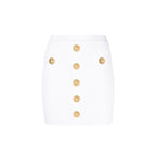 Balmain White Polyester Mini Skirt