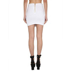 Balmain White Polyester Mini Skirt