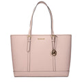 Pink leather shoulder bag by Michael Kors with gold-tone hardware and adjustable strap, stylish accessory for everyday wear.
