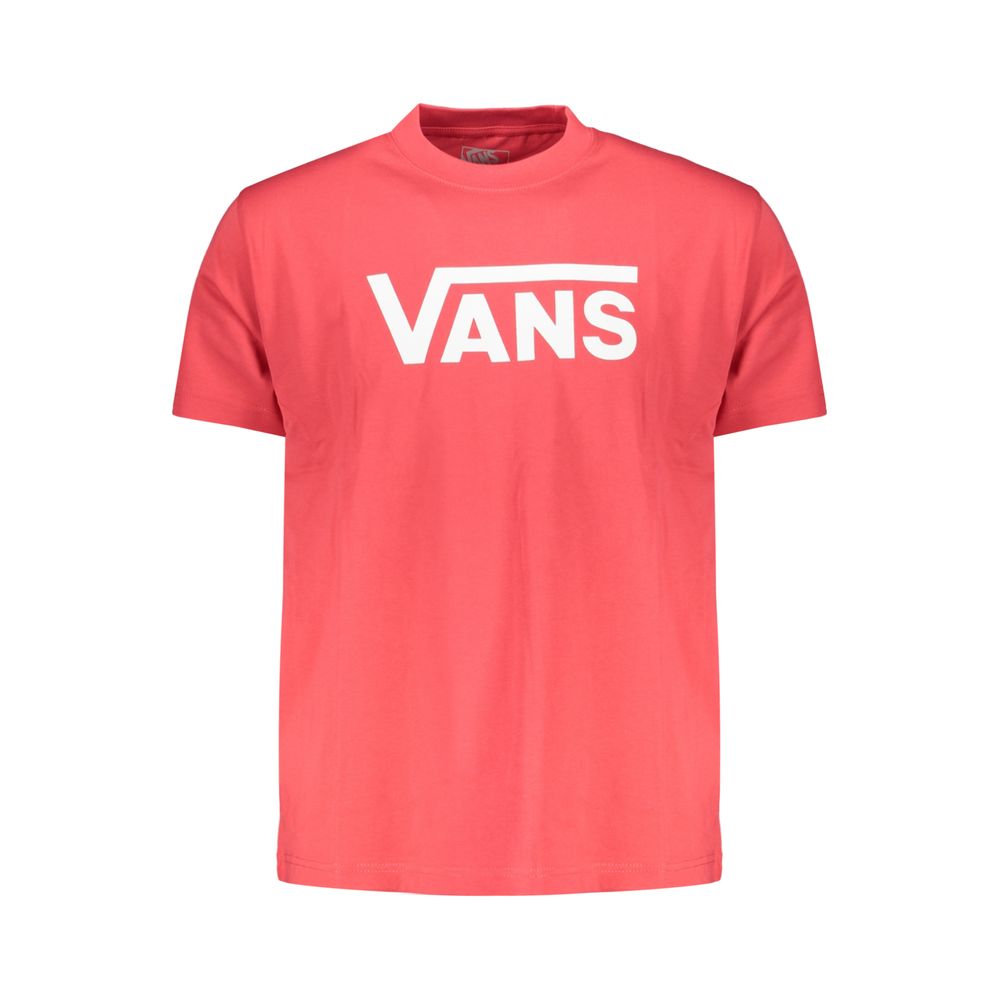 Vans Rosso Cotton Men T-Shirt showing red cotton fabric with Vans logo on the chest.