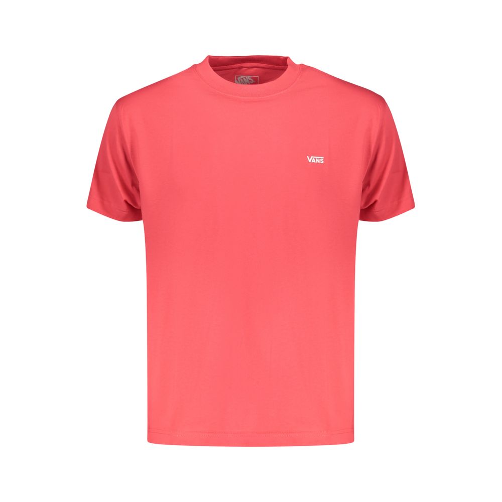 Vans Rosso Cotton Men T-Shirt featuring a classic crew neck and short sleeves in red cotton fabric.