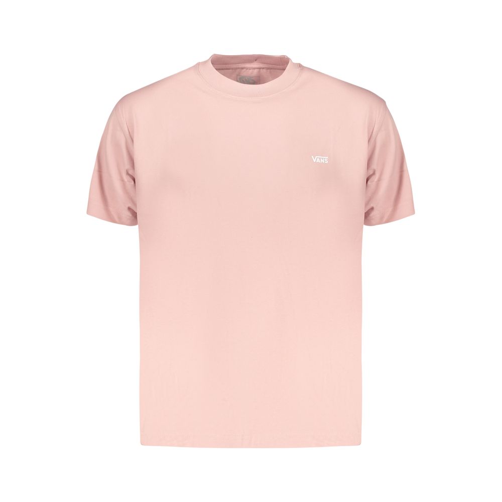 Pink cotton Vans men's T-shirt with a classic fit and Vans logo on the chest, casual and comfortable for everyday wear.