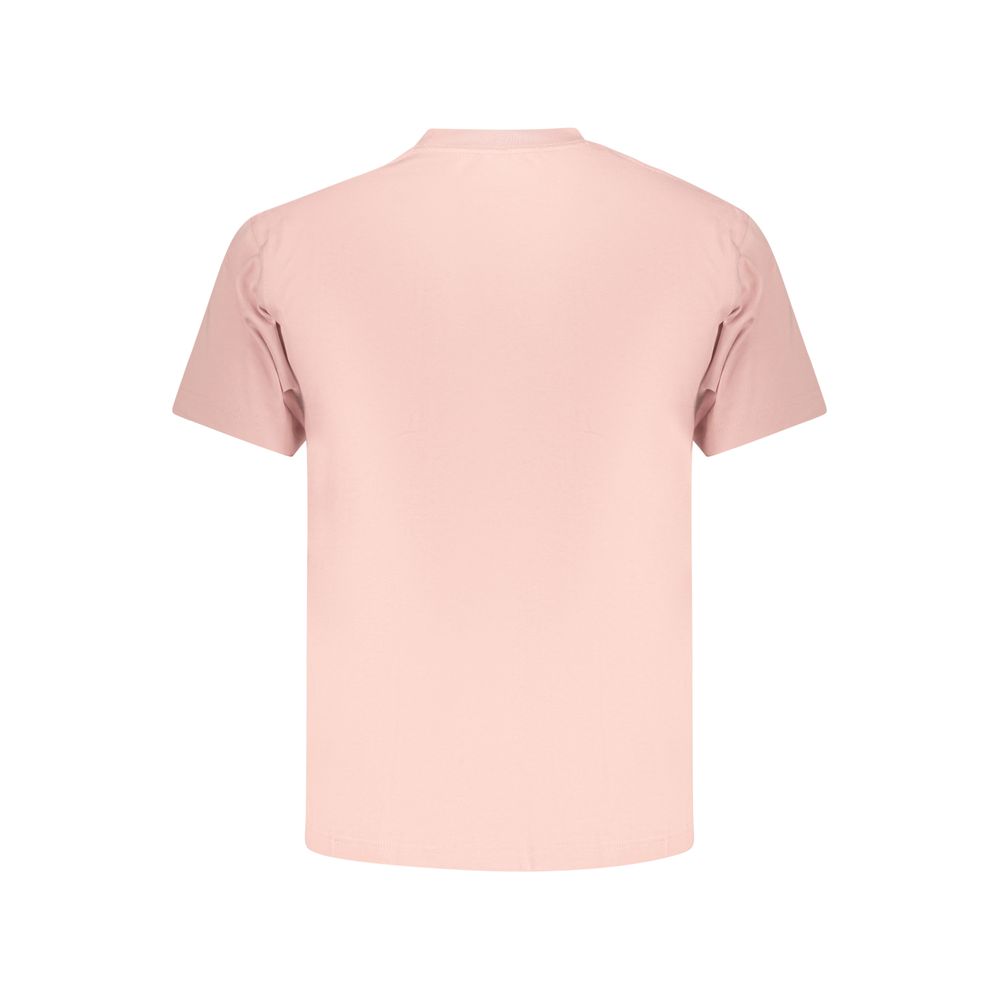 Pink Vans cotton men's T-shirt with a classic crew neck and short sleeves, featuring the Vans logo on the front.